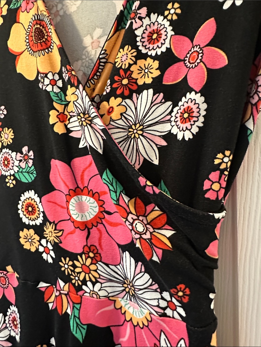 REBEL SUGAR Floral Faux Wrap Dress  SzM Feminine Flowy Boho Flattering Festival - Picture 6 of 12